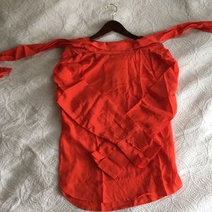 Fire Red Silk Blouse